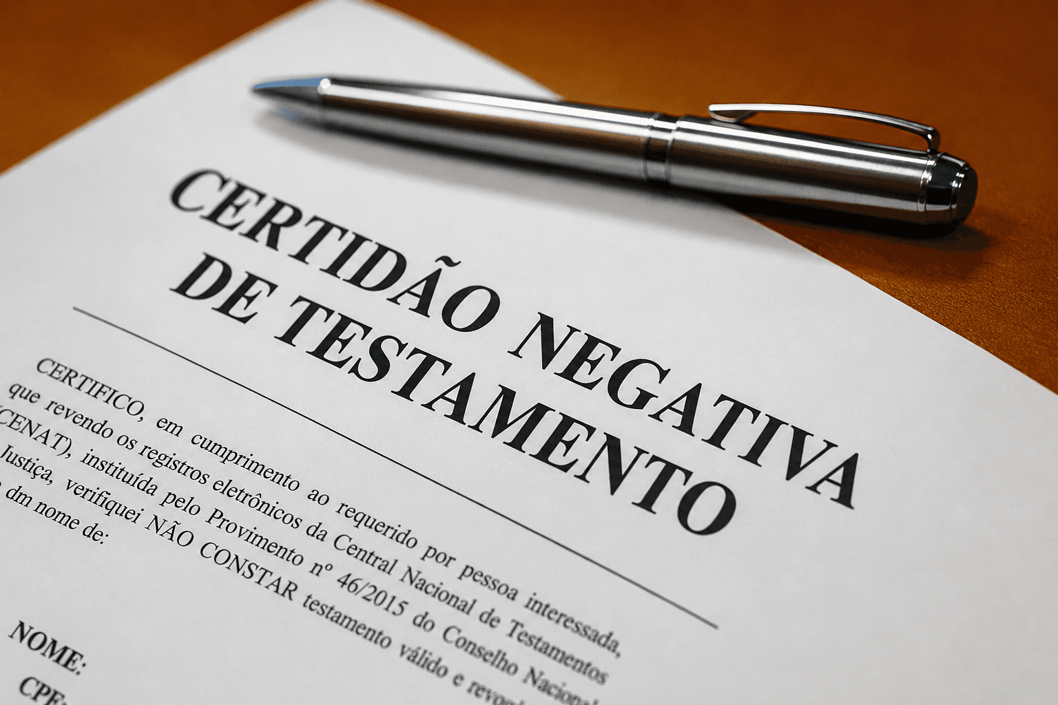 Certidão Negativa de Testamento: como emitir com segurança e sem complicação