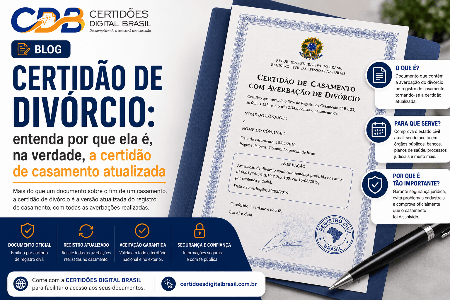 Certidão de Divórcio: entenda por que ela é, na verdade, a certidão de casamento atualizada