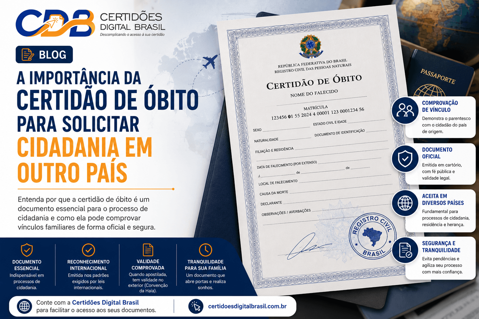 A importância da Certidão de Óbito para solicitar cidadania em outro país