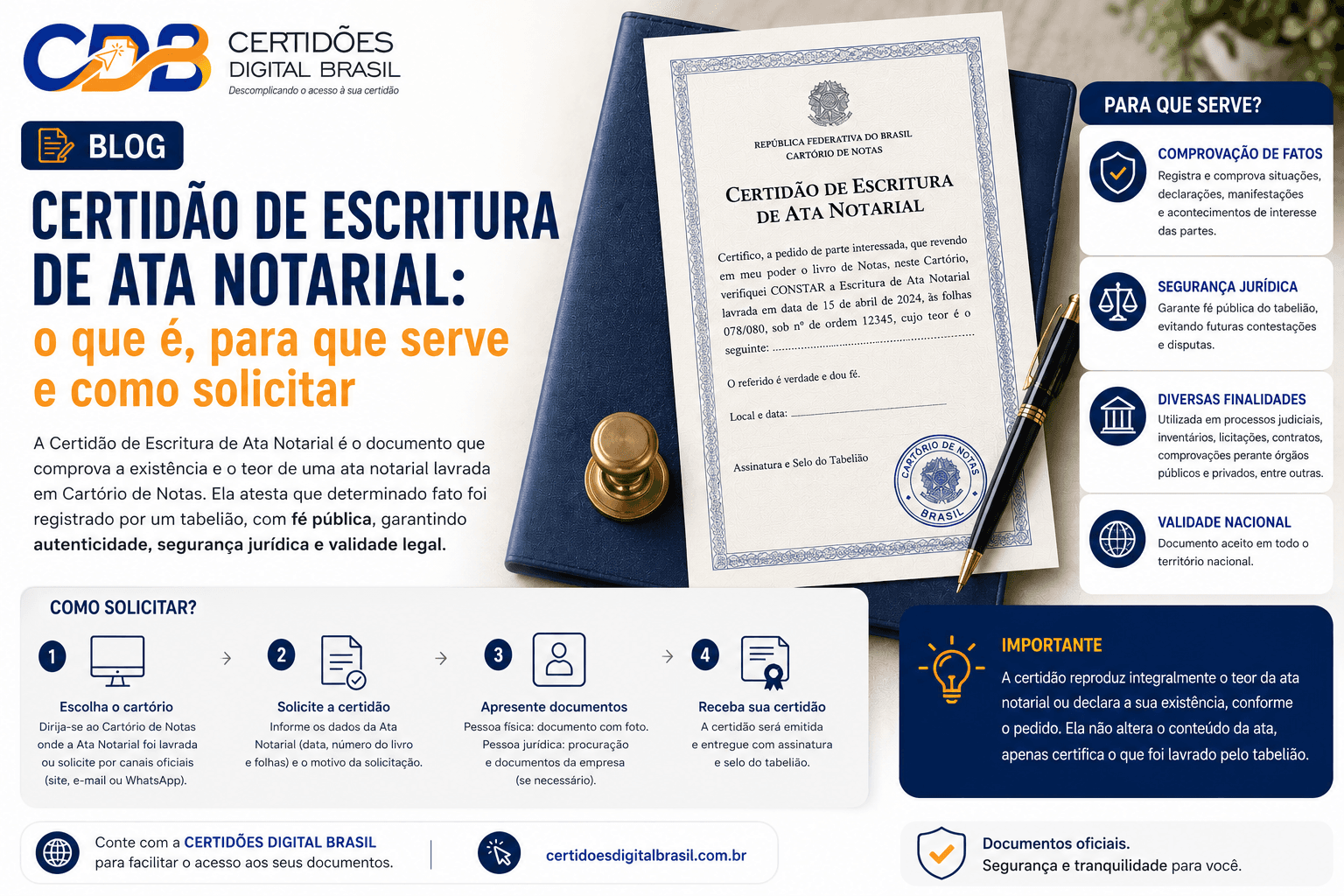 Certidão de Escritura de Ata Notarial: o que é, para que serve e como solicitar