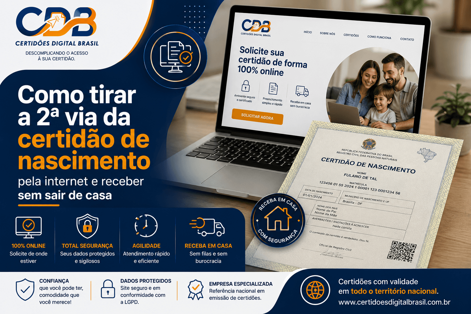 Como tirar a 2ª via da certidão de nascimento pela internet e receber sem sair de casa