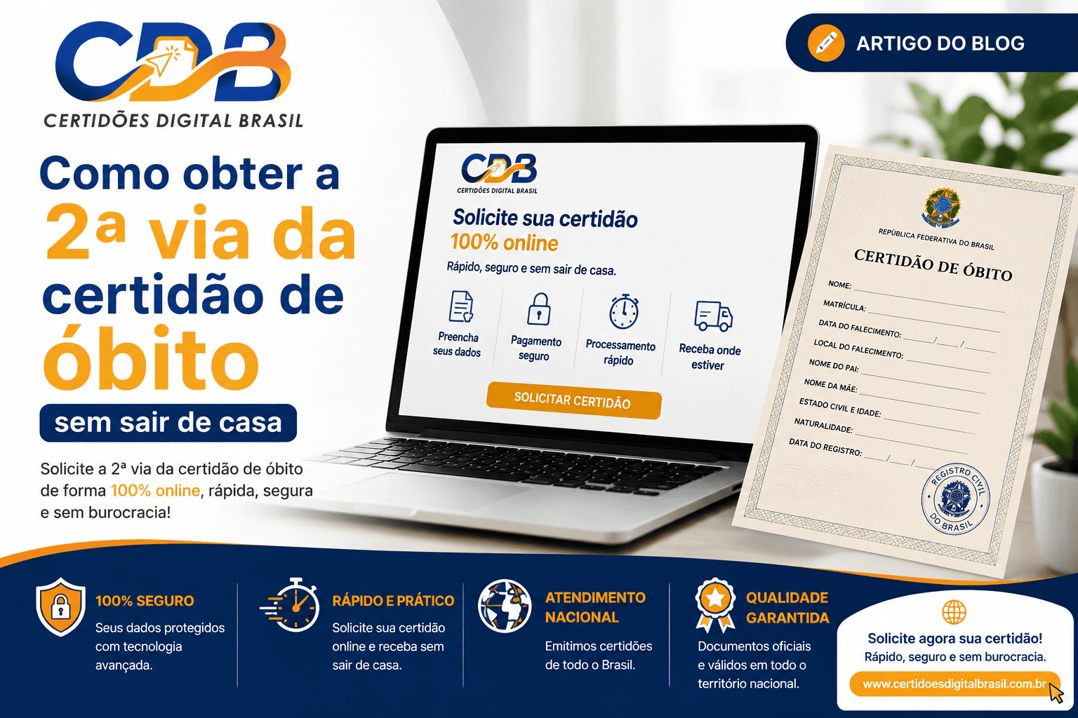 Como obter a 2ª via da certidão de óbito sem sair de casa